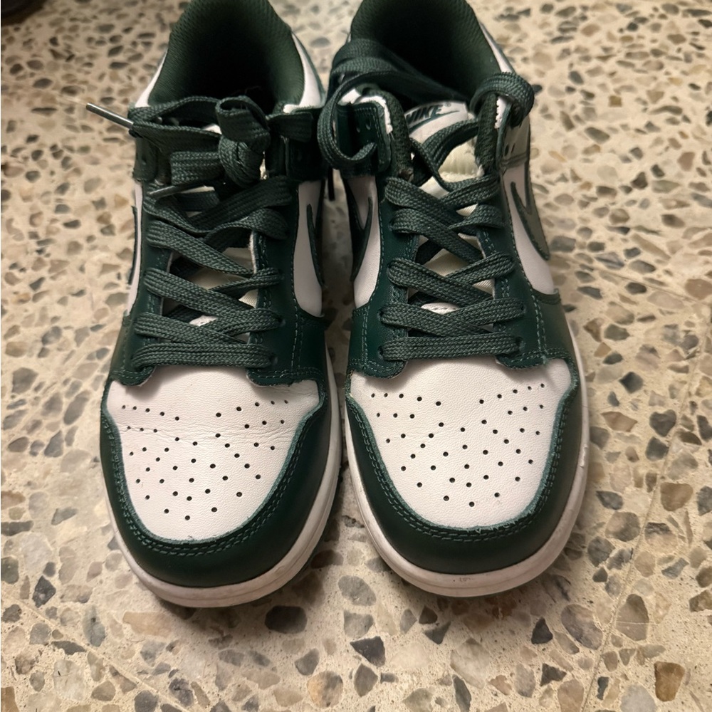 Unisex  Green and White Sneakers